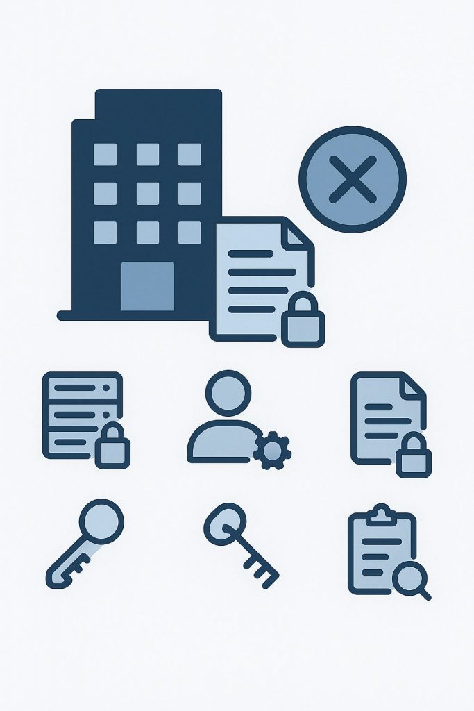 Informationssicherheitsaspekte bei der Aufgabe von Unternehmensstandorten oder Bereichen 